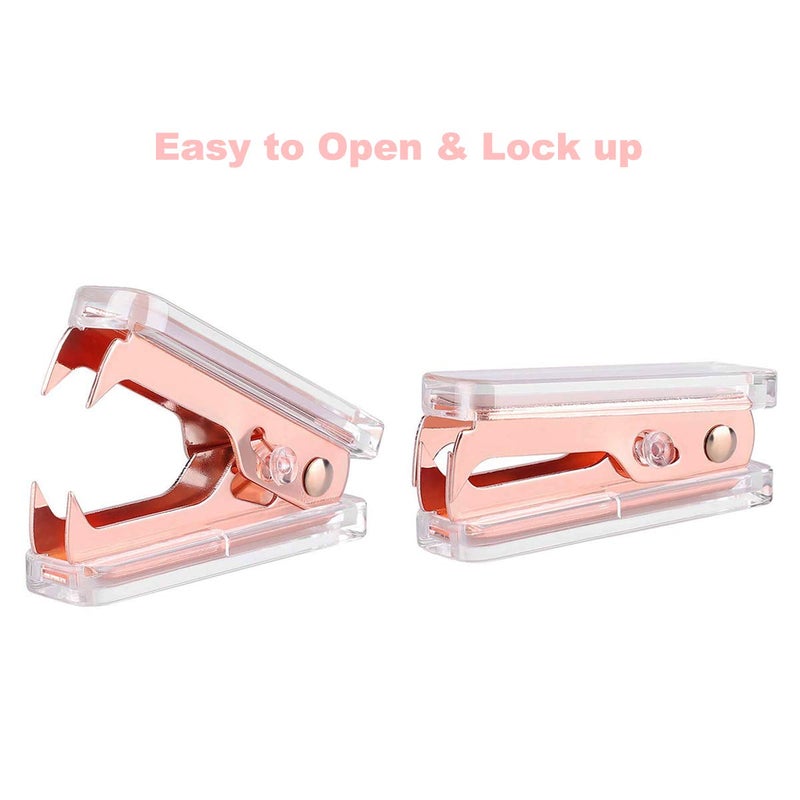 REOLAN Rose Gold and Gold Staple Remover - 2 Pack Staple Removal Tool Set, Luxury Acrylic Rose Gold and Gold Office Supplies & Desk Accessories - Image 4